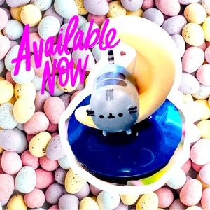 Kawaii cute ☺️ Pusheen Figurine on a crescent mood for witchy aesthetic